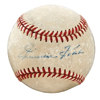 1947-53 Jimmie Foxx Single Signed American League William Harridge Baseball